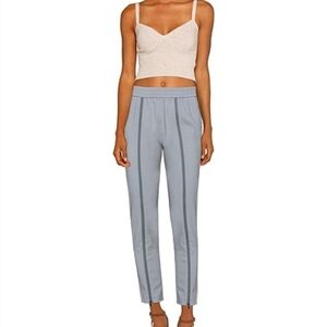 Gray High-Waisted Slim-Fit Trousers